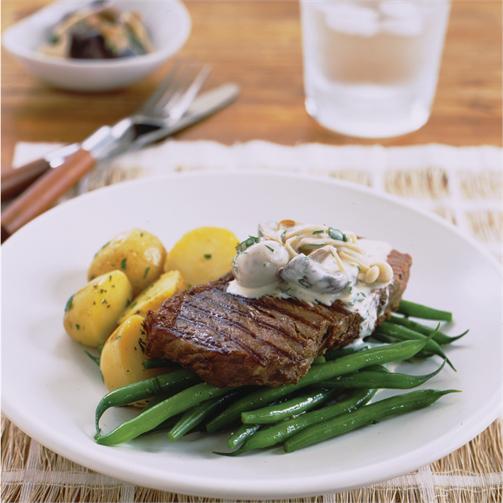 Image 1 for Steak with mushroom ragout