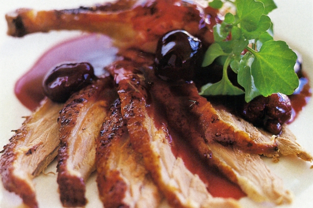 Image 1 for Roast duck with cherry sauce